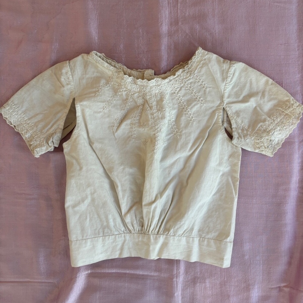 RARE & Vintage Victorian White Baby Shirt with Intricate Embroidery and Lace